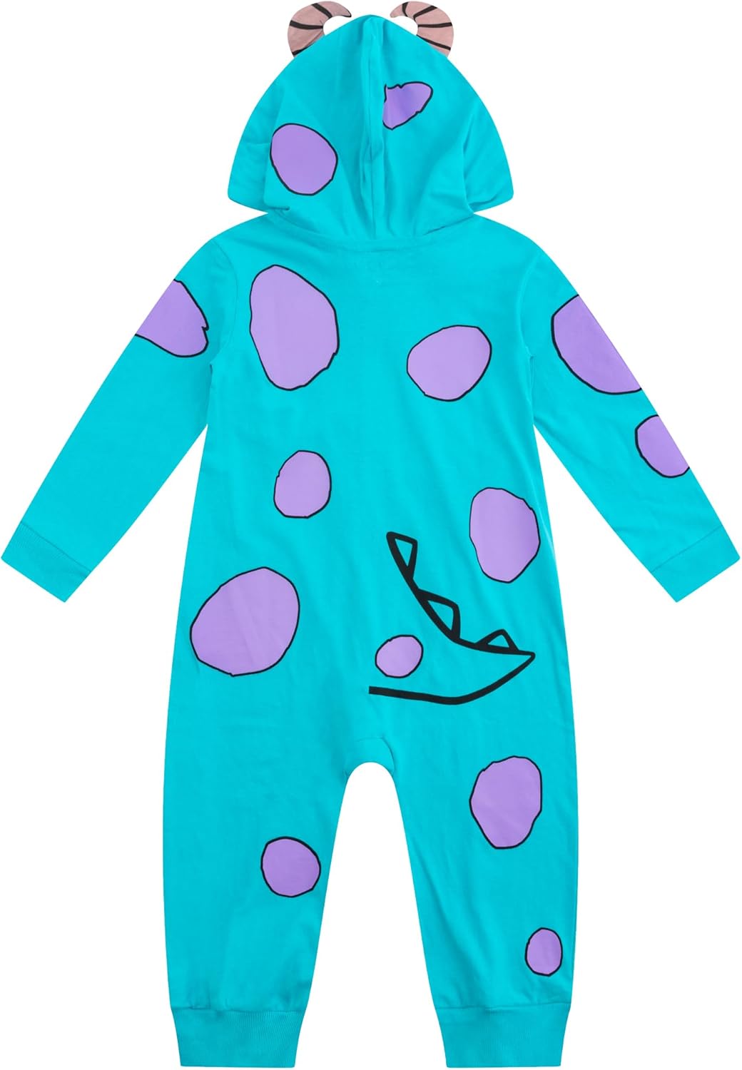 Disney Monsters Inc Zip Up Hooded Coverall for Newborn Boy Blue or Green