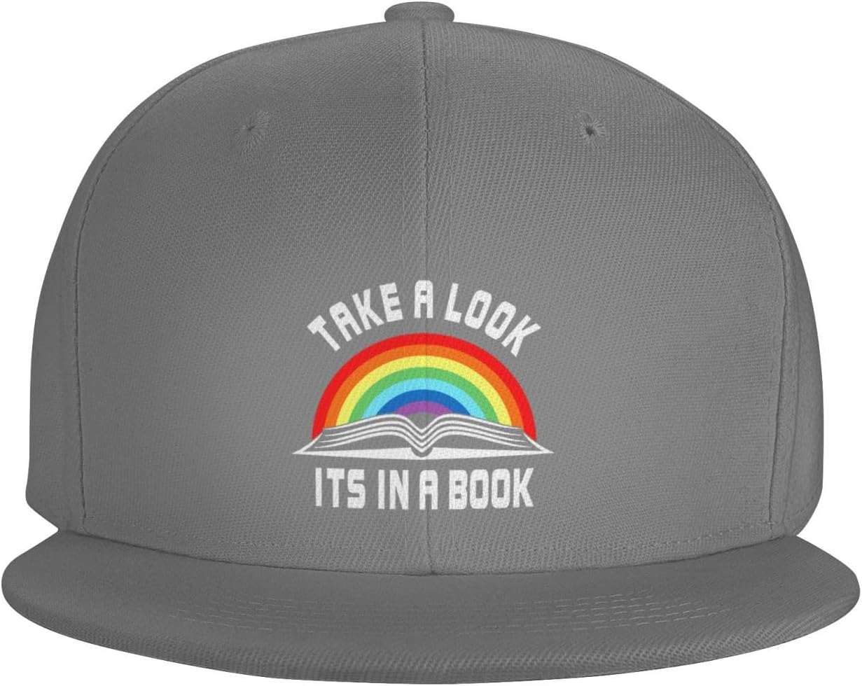 Take A Look Its In A Book Trucker Hat Fashion Flat Bill Adjustable Baseball Cap