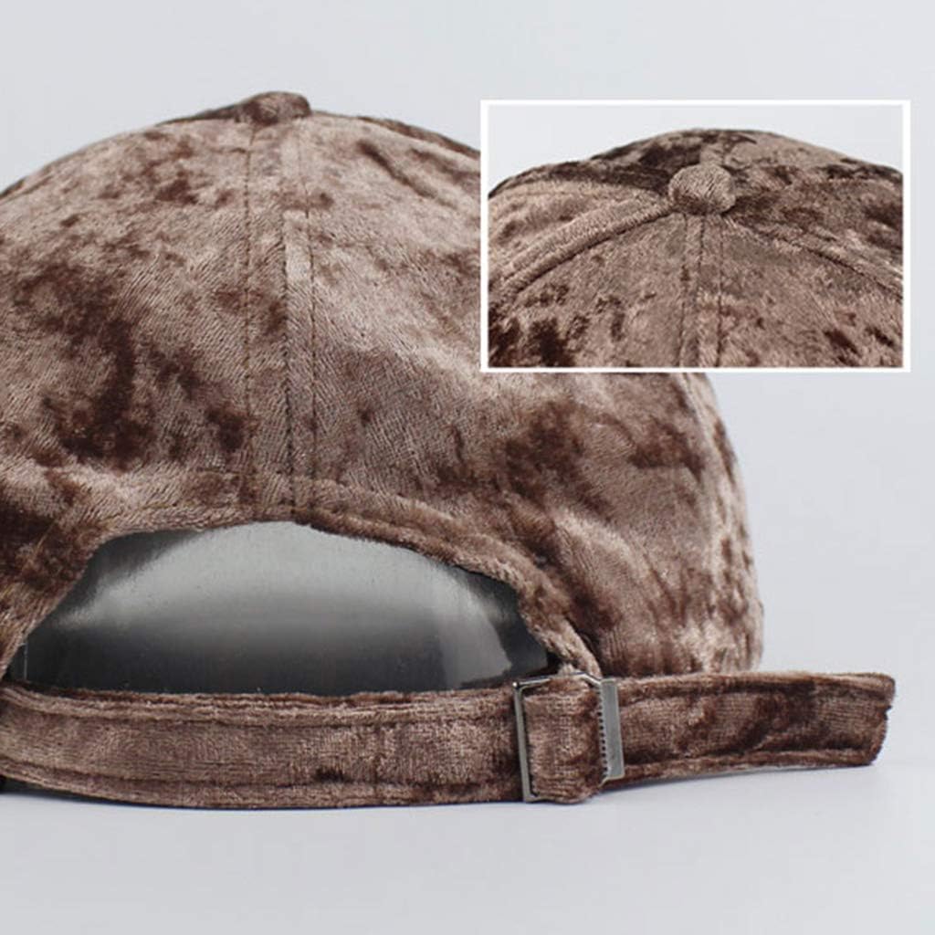 Beerty Baseball Cap Faux Velvet Flannel Hat Solid Color Adjustable Snapback for Women Men Outdoor