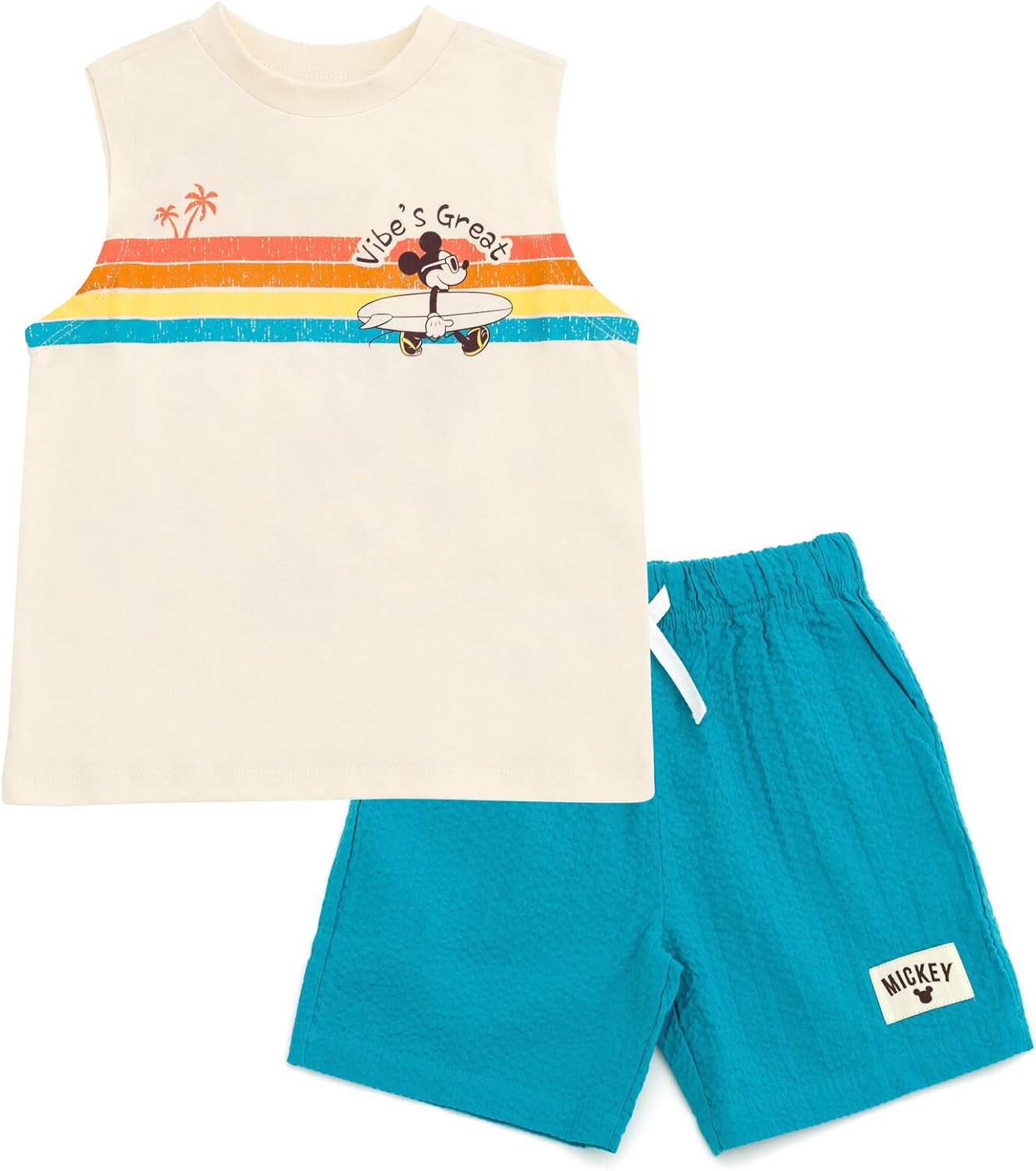 Disney Junior Mickey Mouse Tank Top and Shorts Set for Boys 18M to 14-16 Years