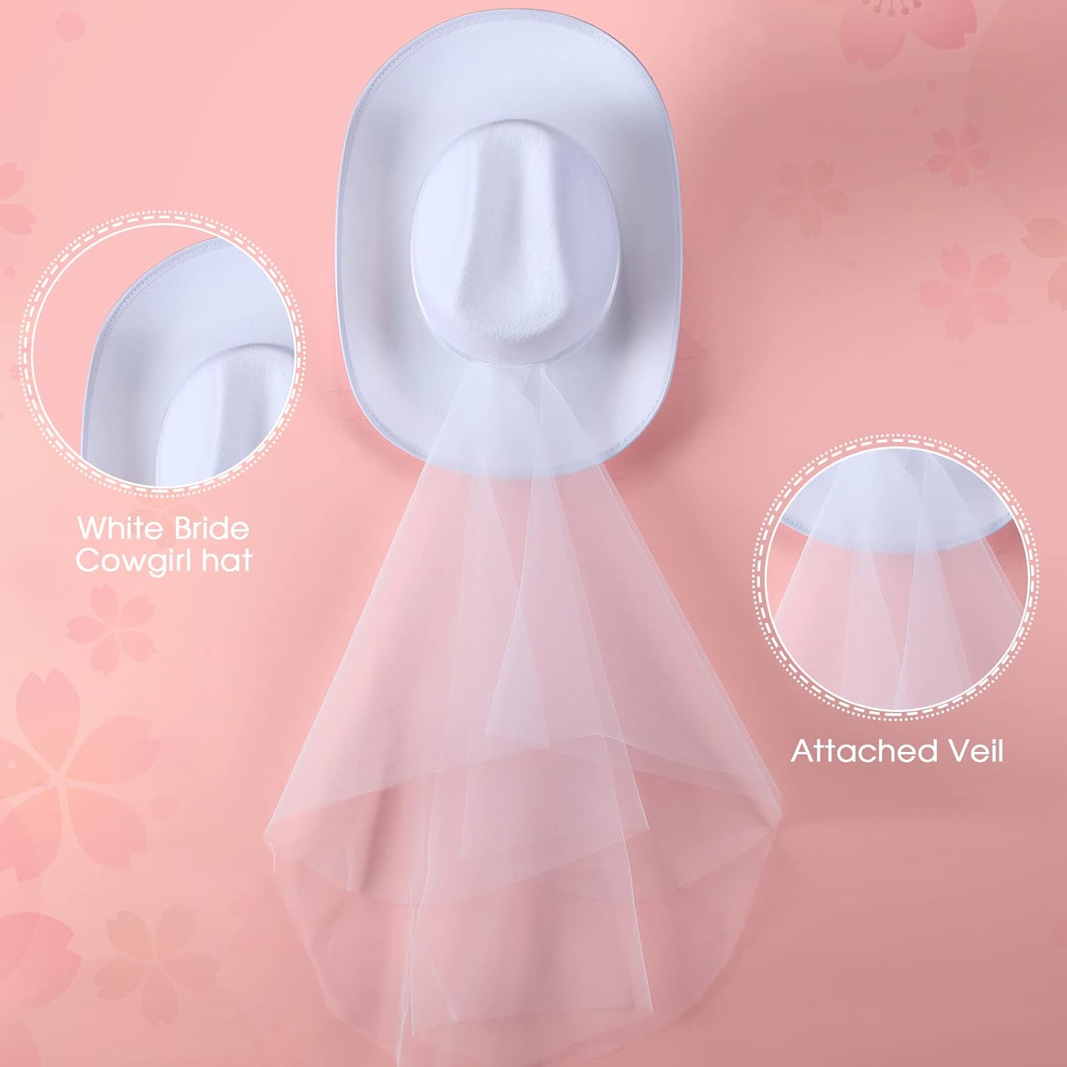 Unittype 12 Pcs Women Cowgirl Cowboy Hats Bachelorette Bridal Costume Accessories