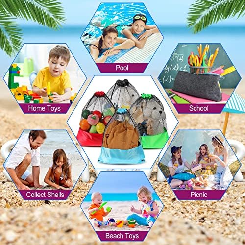 Sanwuta 12 Pack Mesh Drawstring Bags for Gym and Travel