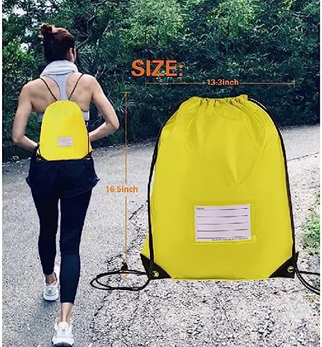50 Pcs Yellow Drawstring Bags for Travel Gym Sport