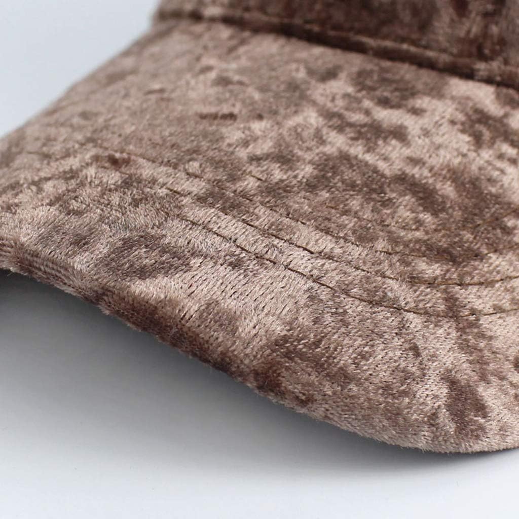 Beerty Baseball Cap Faux Velvet Flannel Hat Solid Color Adjustable Snapback for Women Men Outdoor