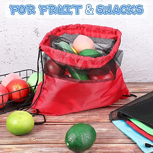 Sanwuta 12 Pack Mesh Drawstring Bags for Gym and Travel