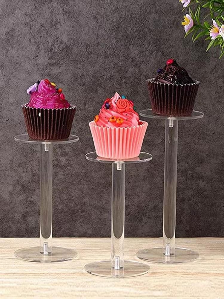 HESIN Acrylic Jewelry Display Riser Set of 3 for Home Decor