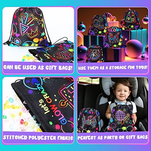 Sweetude 24 Pcs Glow Party Goodie Bags Drawstring