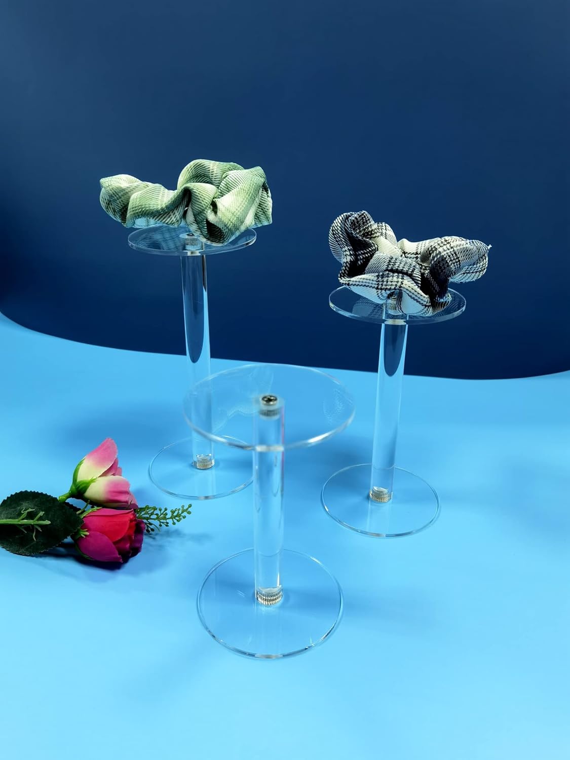 HESIN Acrylic Jewelry Display Riser Set of 3 for Home Decor