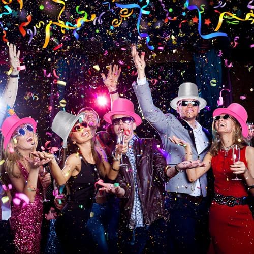 Hillban 24 Pcs Halloween Glitter Hats for Adults