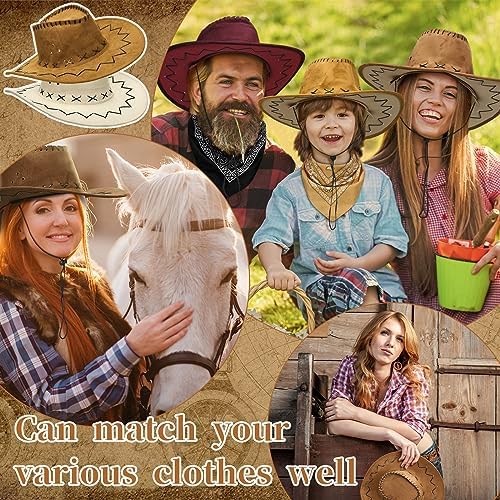 Cindeer 48 Pcs Cowboy Hat and Bandana Set