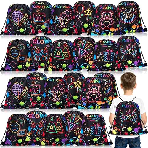 Sweetude 24 Pcs Glow Party Goodie Bags Drawstring