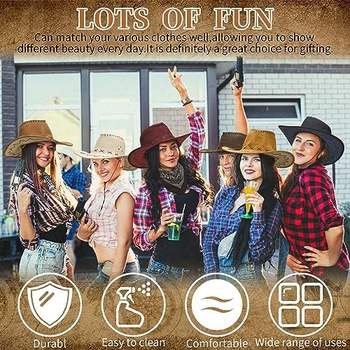 Cindeer 48 Pcs Cowboy Hat and Bandana Set