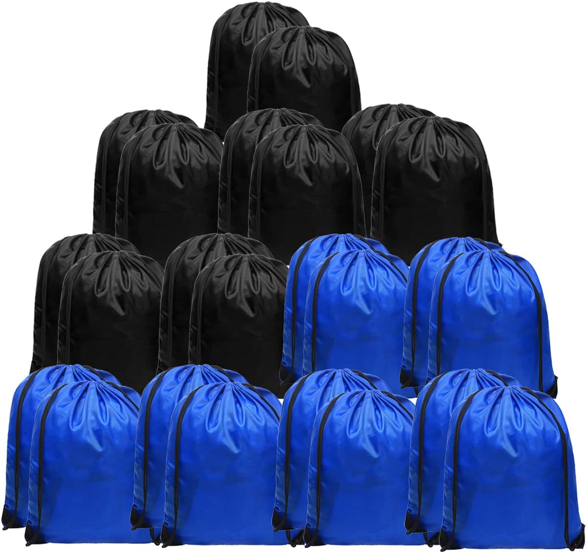 48-Pack Heavy-Duty Nylon Drawstring Backpacks for Gym and Sports Use