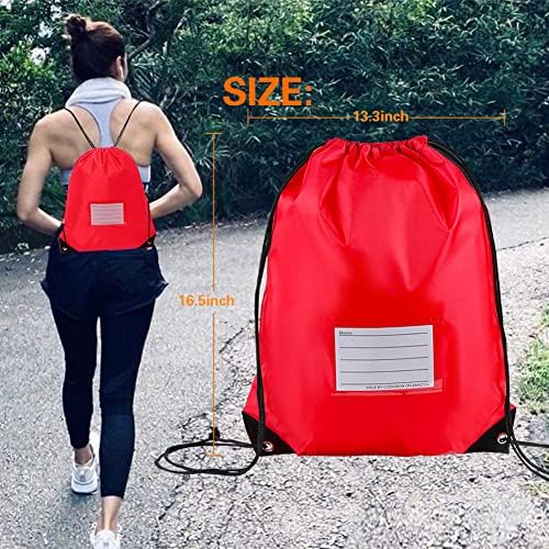 20 Pcs Red Drawstring Bags for Travel Gym Sport