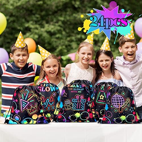 Sweetude 24 Pcs Glow Party Goodie Bags Drawstring