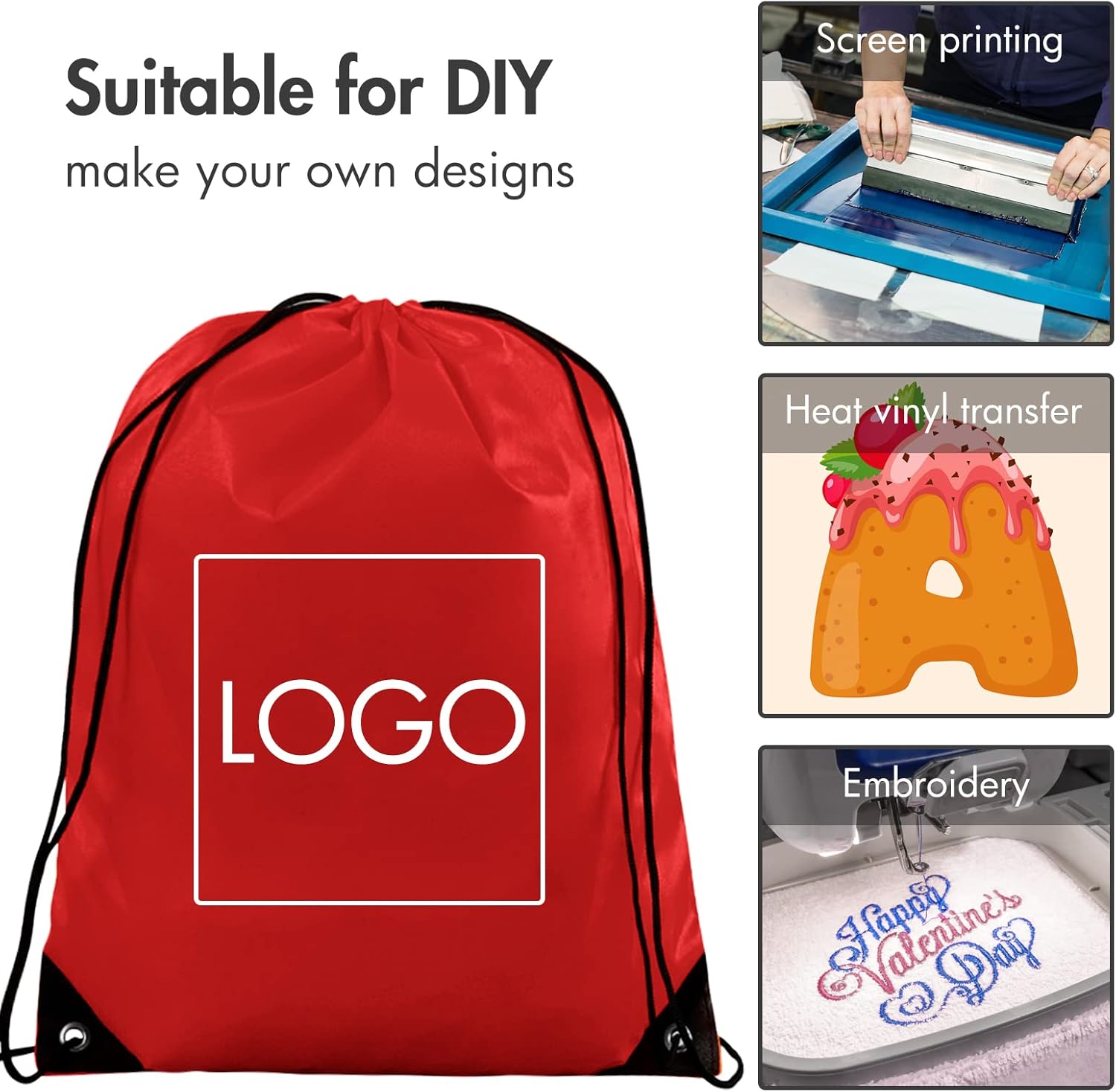 IKAYAS 6Pcs Drawstring Bags Bulk Colorful Backpacks for Gym Yoga Travel Sports