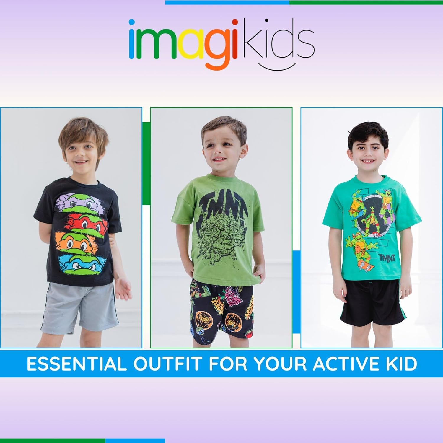 Nickelodeon Teenage Mutant Ninja Turtles T-Shirt and Mesh Shorts for Boys 2T-10-12