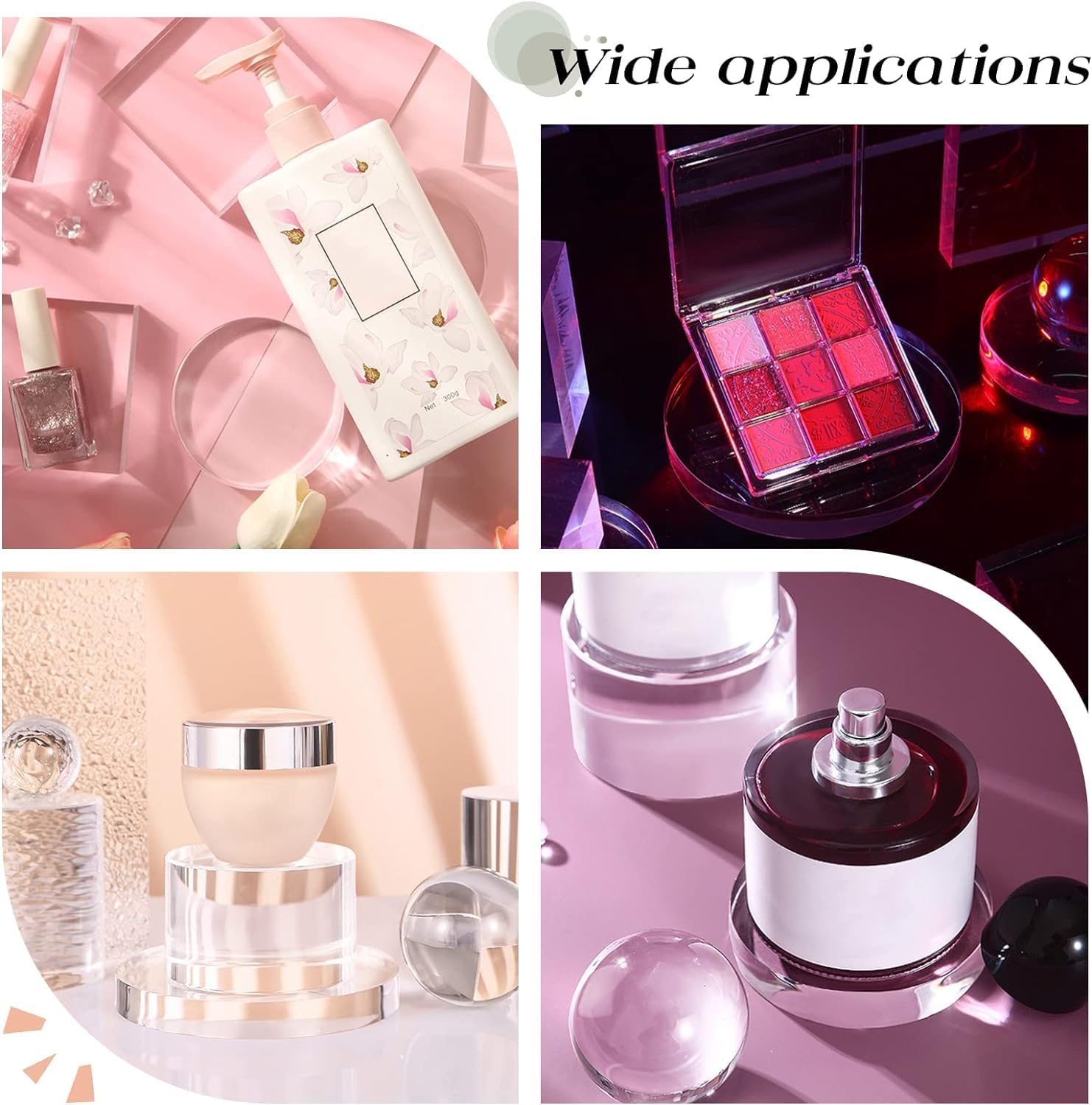 Fingerinspire 3 Sizes Clear Acrylic Display Bases for Jewelry Photography Props