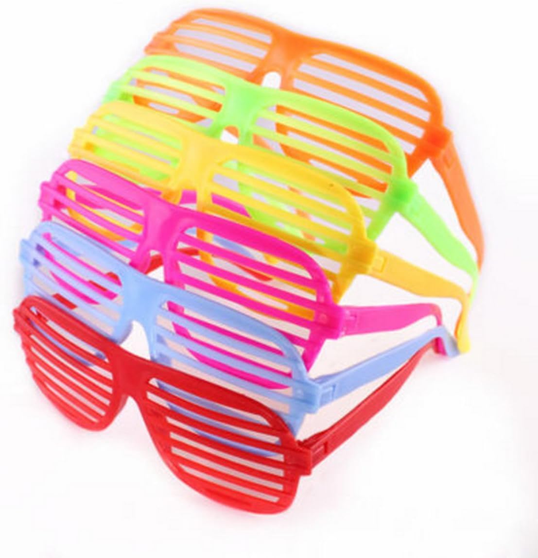 12 Pack Neon Color Shutter Style Glasses 80s Party