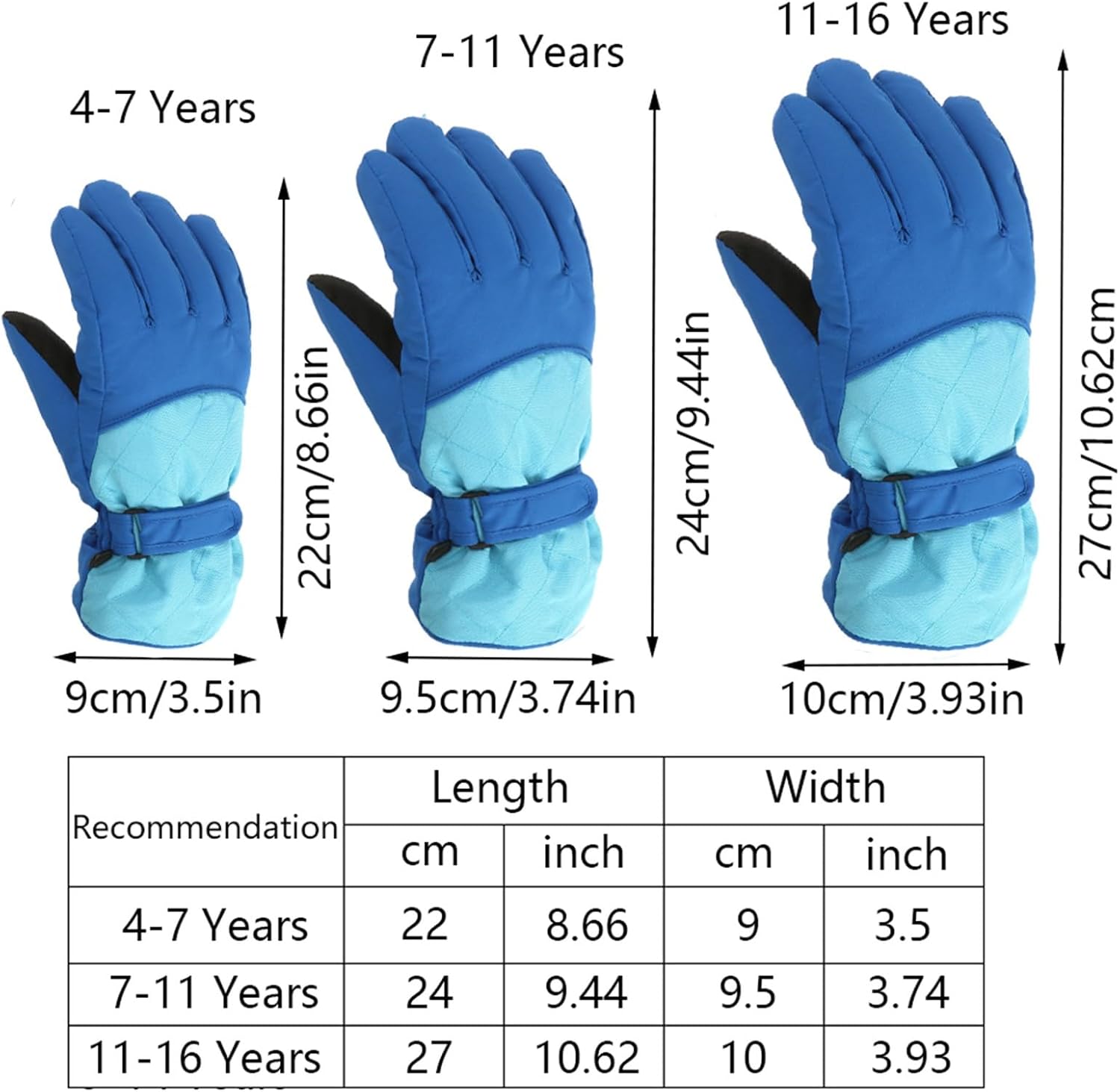 Winter Windproof Warm Gloves for Boys and Girls Outdoor Skating Snow Ski Gloves Snowboarding Kids Gloves Stylish