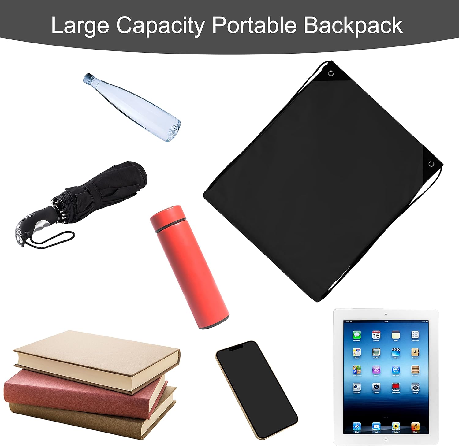 60 Pieces Drawstring Gym Backpack for Men Women Outdoor Sports Sackpack