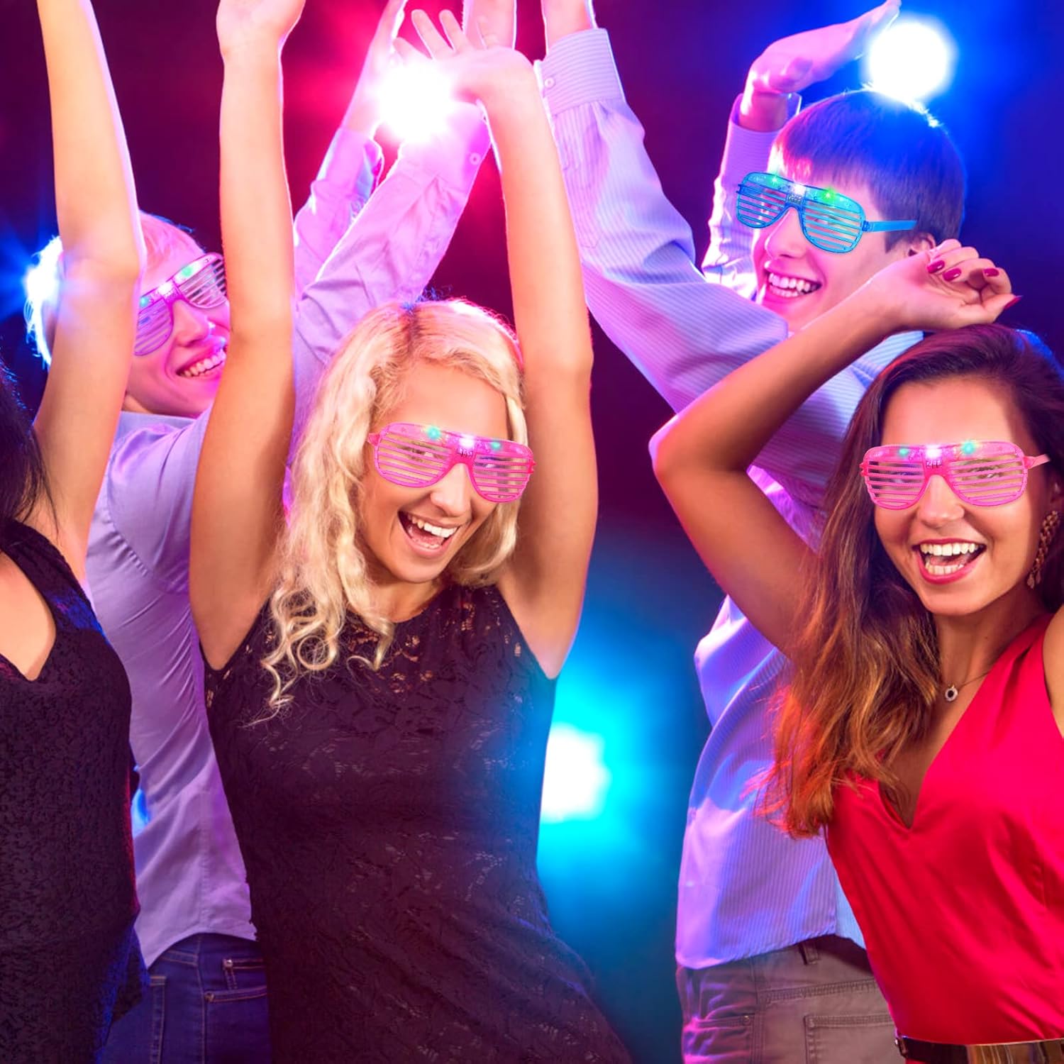 15 Pack Neon Light Up Glasses 5 Colors LED Party Shades