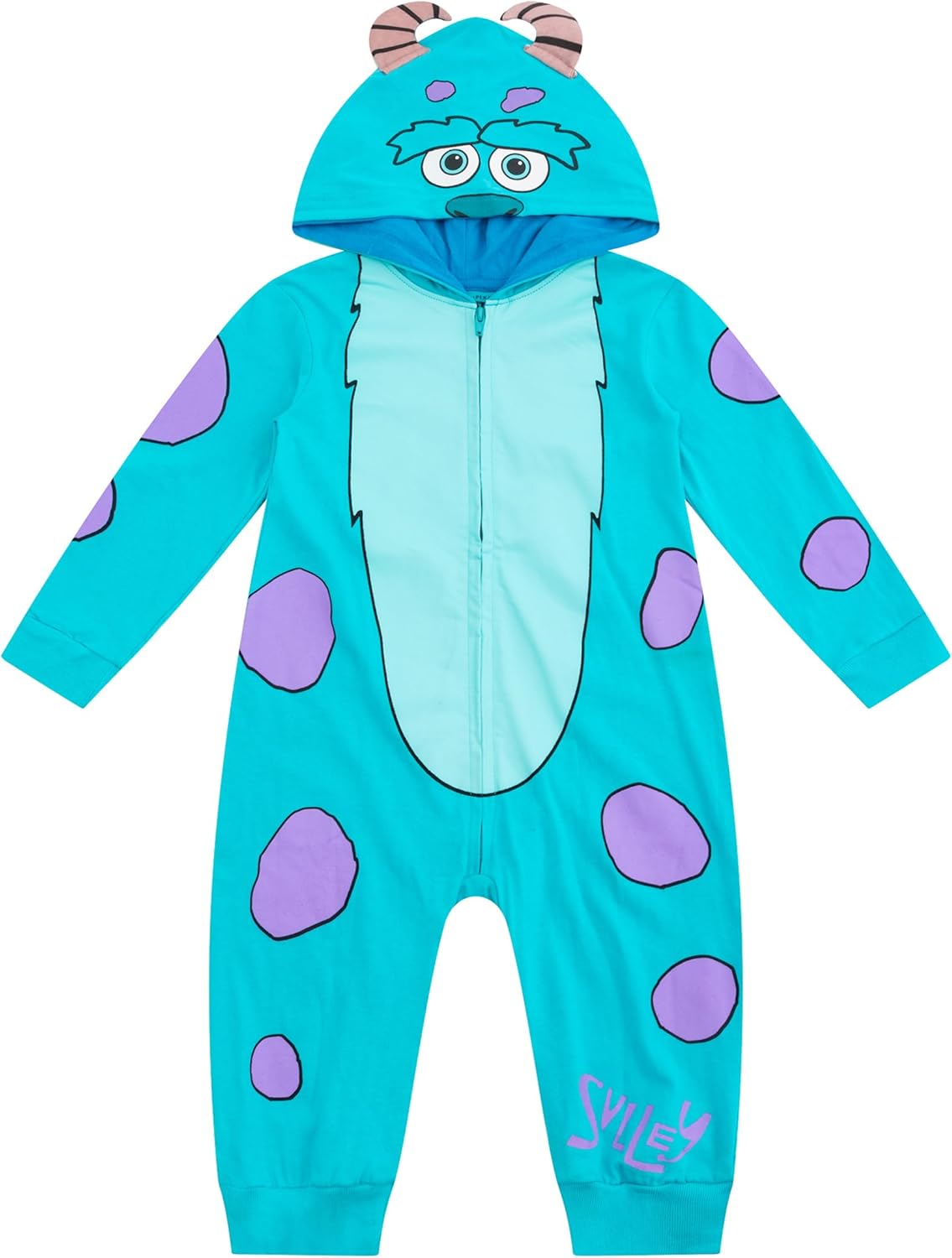 Disney Monsters Inc Zip Up Hooded Coverall for Newborn Boy Blue or Green