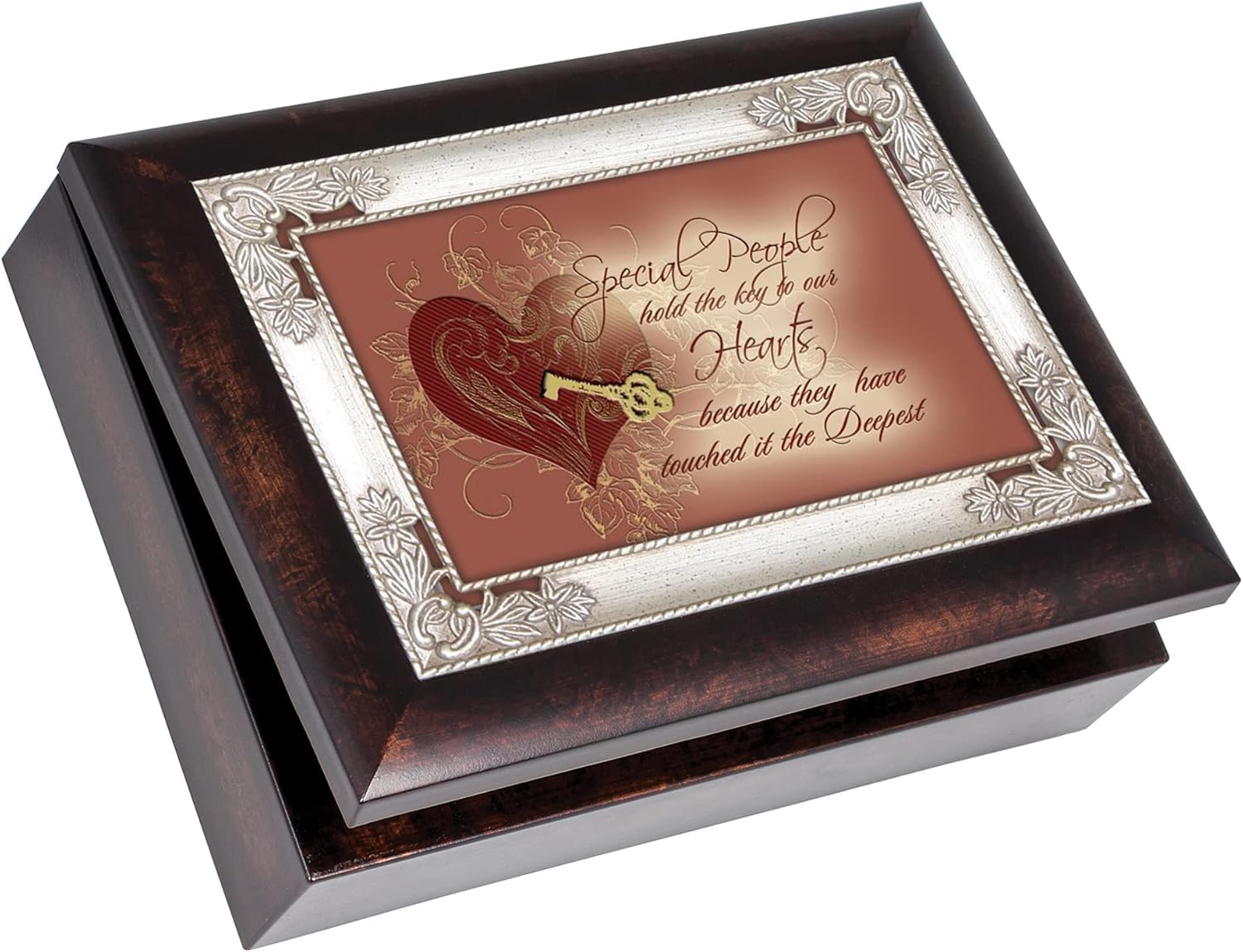 Cottage Garden Special People Hold The Key Burlwood Jewelry Music Box