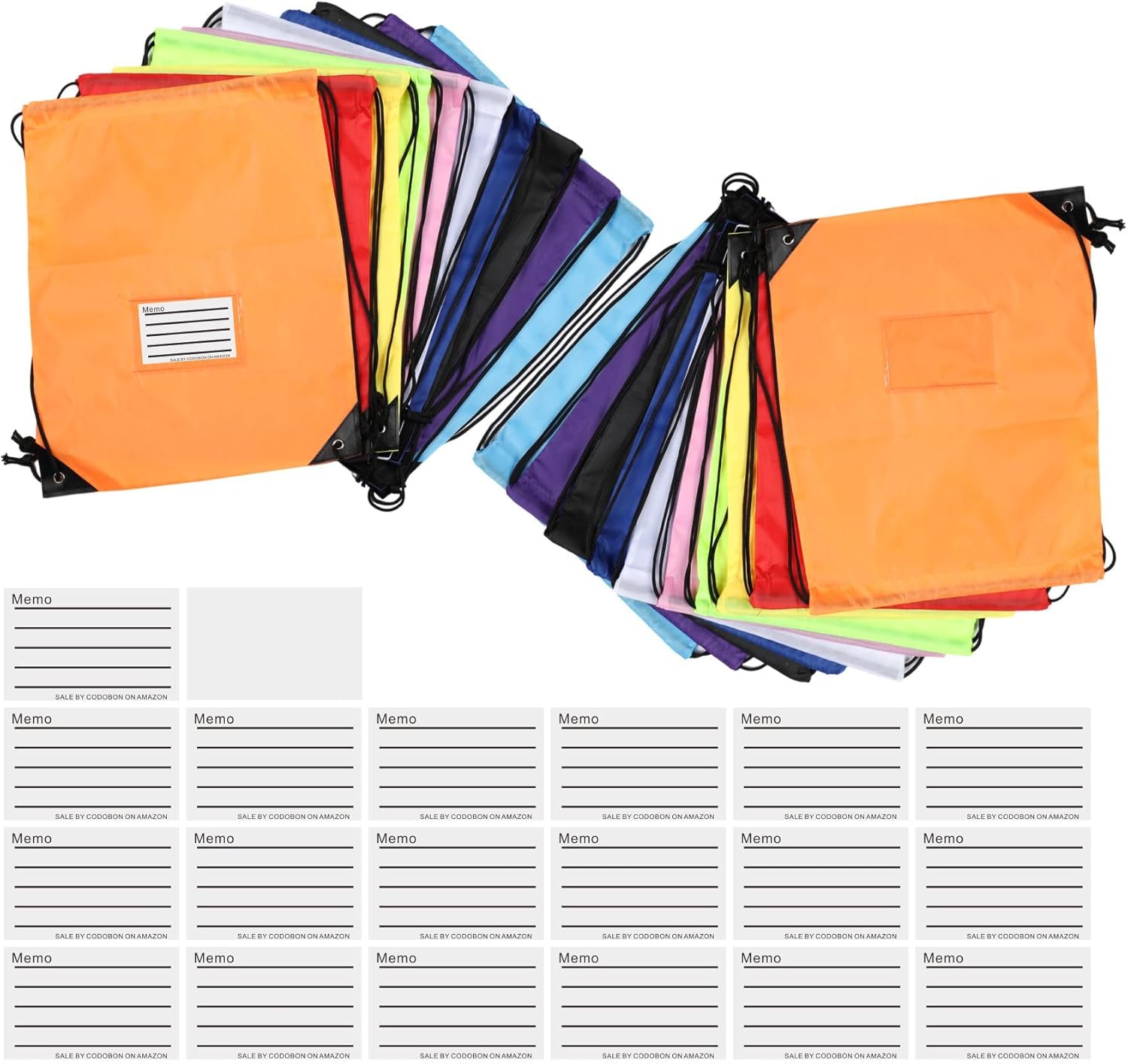 20 Pack Bulk Drawstring Backpacks - Lightweight Durable for Sports Gym and Travel