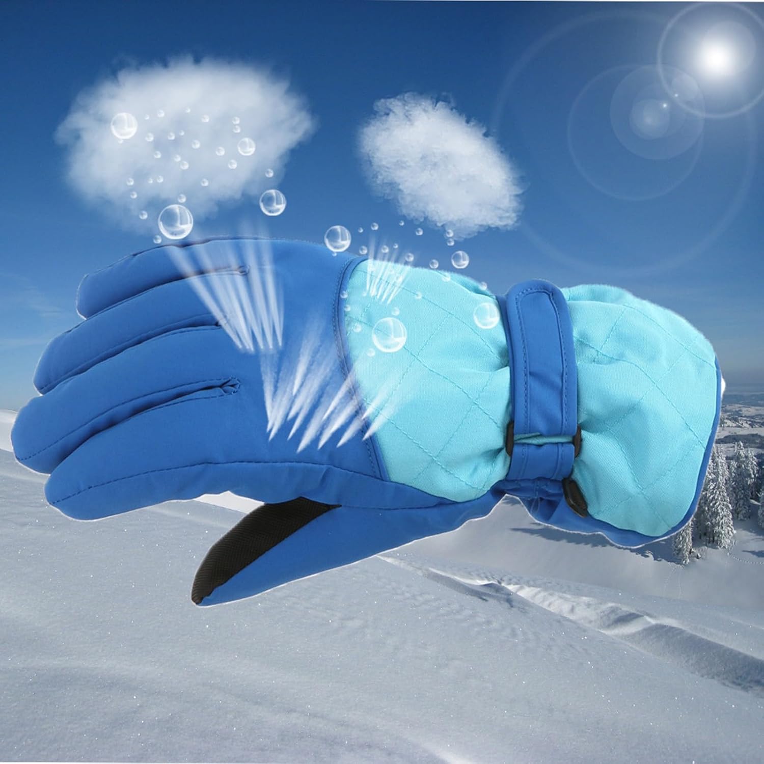 Winter Windproof Warm Gloves for Boys and Girls Outdoor Skating Snow Ski Gloves Snowboarding Kids Gloves Stylish