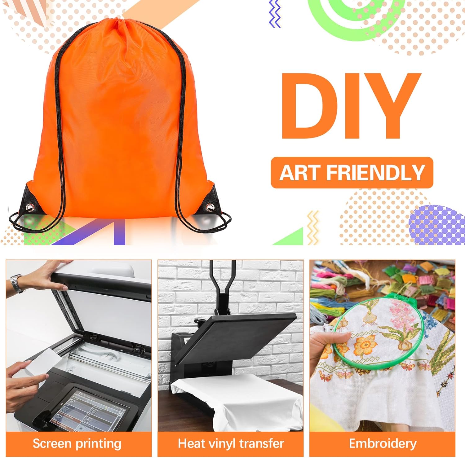 Kacctyen 400 Pcs Drawstring Backpack Bulk Set 18 Colors