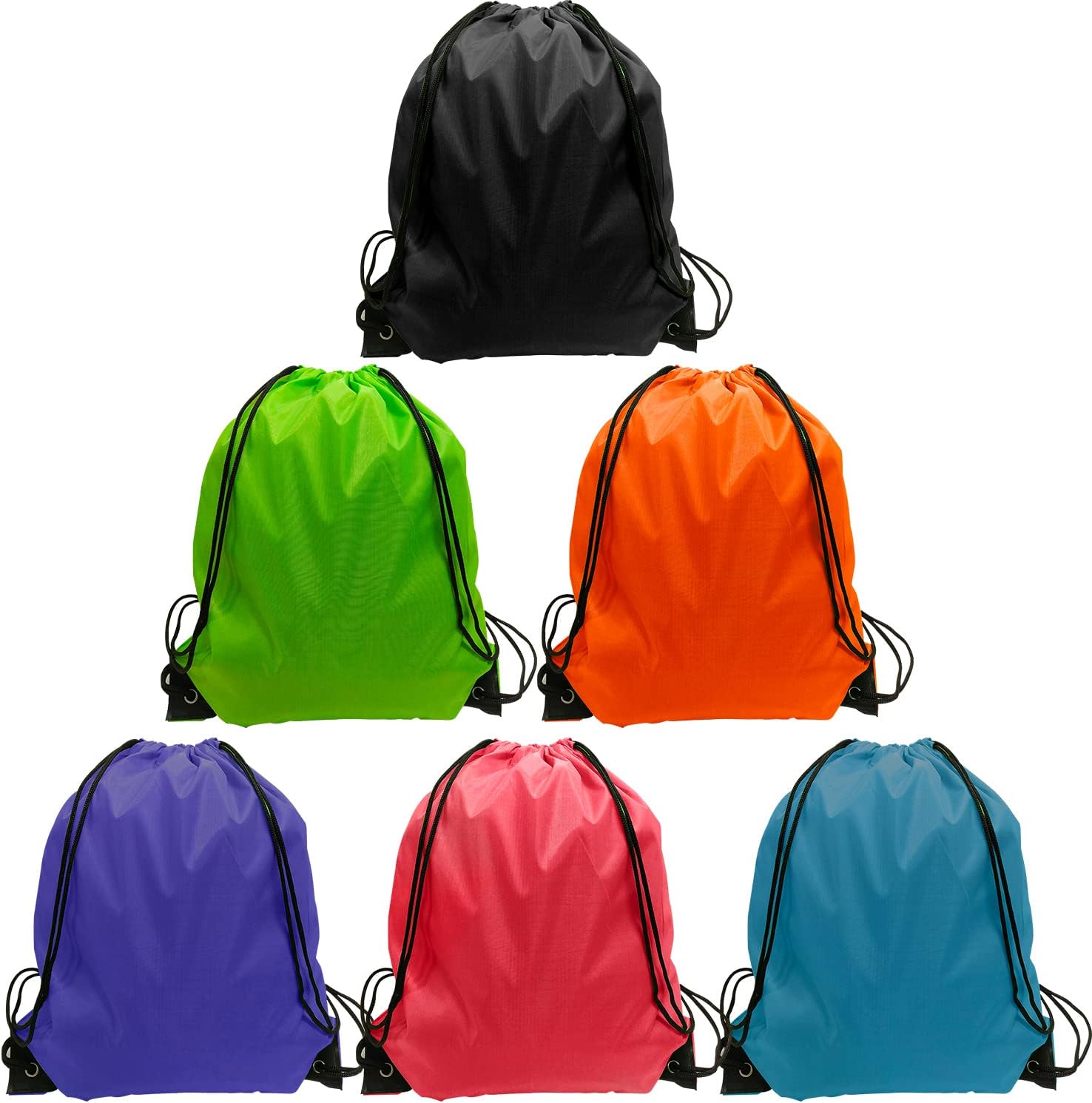GoodtoU 24 Pcs Drawstring Bags Backpack Cinch Bag Sport Bag 6 Colors
