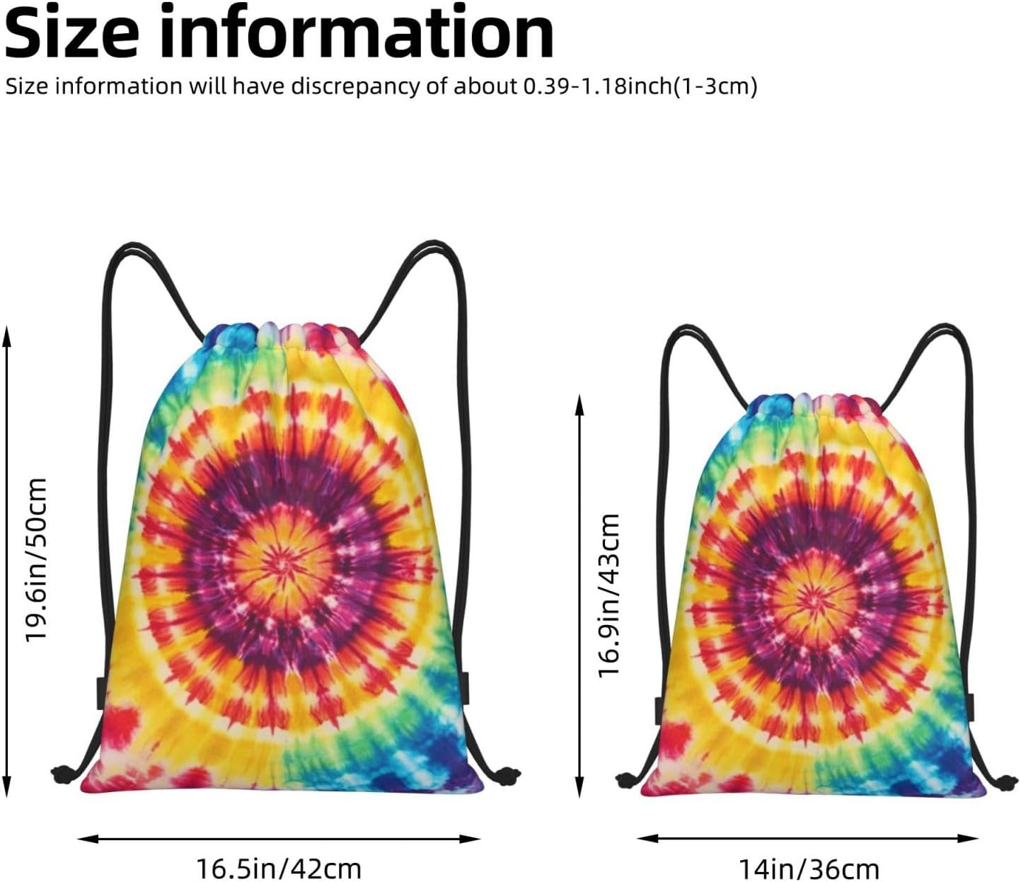 Colorful Pattern Drawstring Backpack - Sports Gym Bag for Women Men