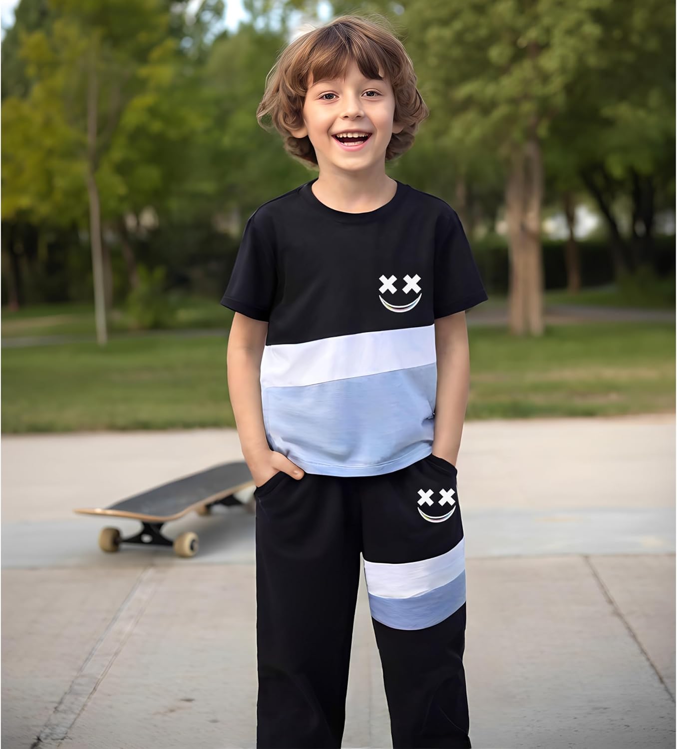 Vitalique Boys 6-12 Years Color Block Outfit Set