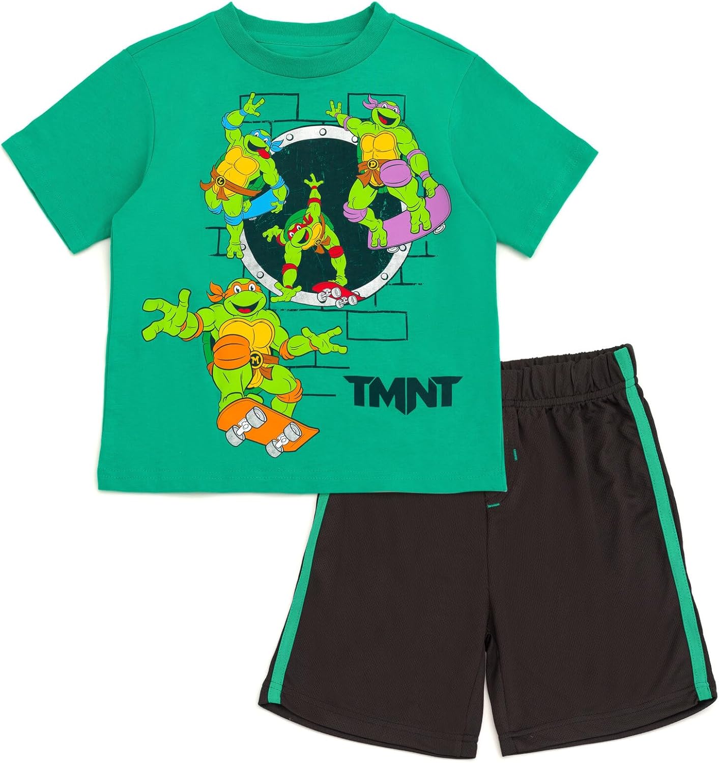 Nickelodeon Teenage Mutant Ninja Turtles T-Shirt and Mesh Shorts for Boys 2T-10-12