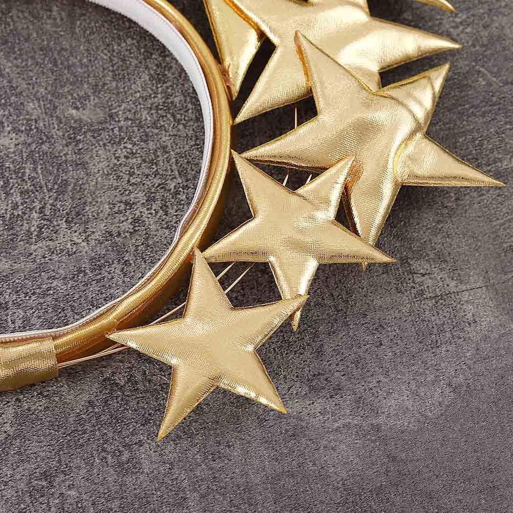 Yean Giant Star Headband Gold Goddess Halo Hair Band Festival Star Headdress for Women and Girls