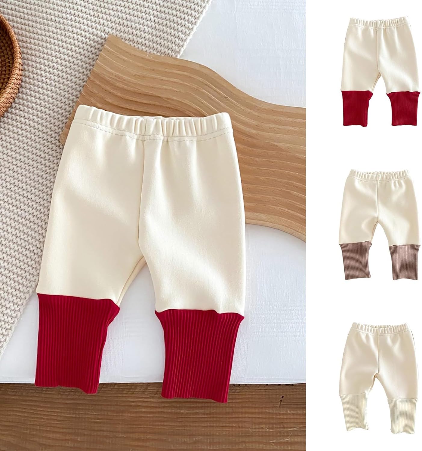 Cozy Christmas Color Blocking Pants for Kids 5T