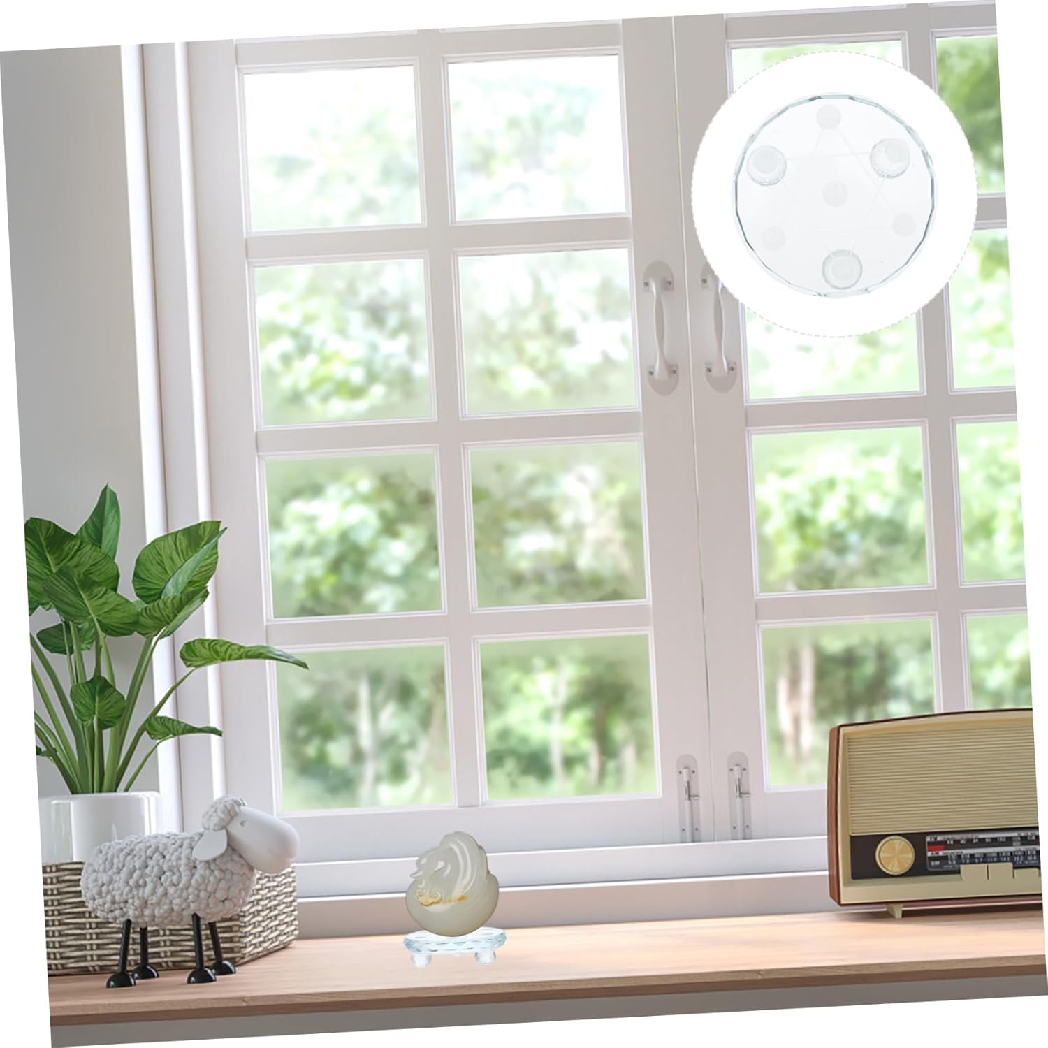 Happyyami Glass Seven-Star Crystal Display Tray for Jewelry Home Decor