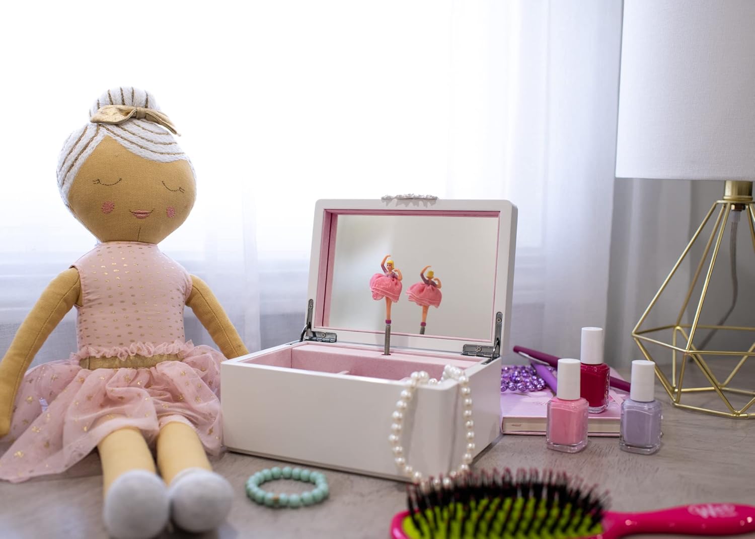 Cottage Garden Musical Jewelry Box with Ballerina 7 Inch