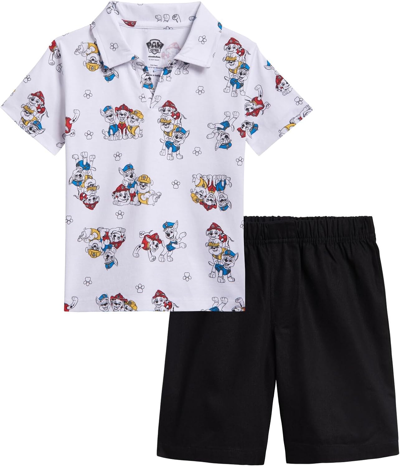 Paw Patrol Chase Marshall Rubble Polo Shirt and Shorts Set for Boys