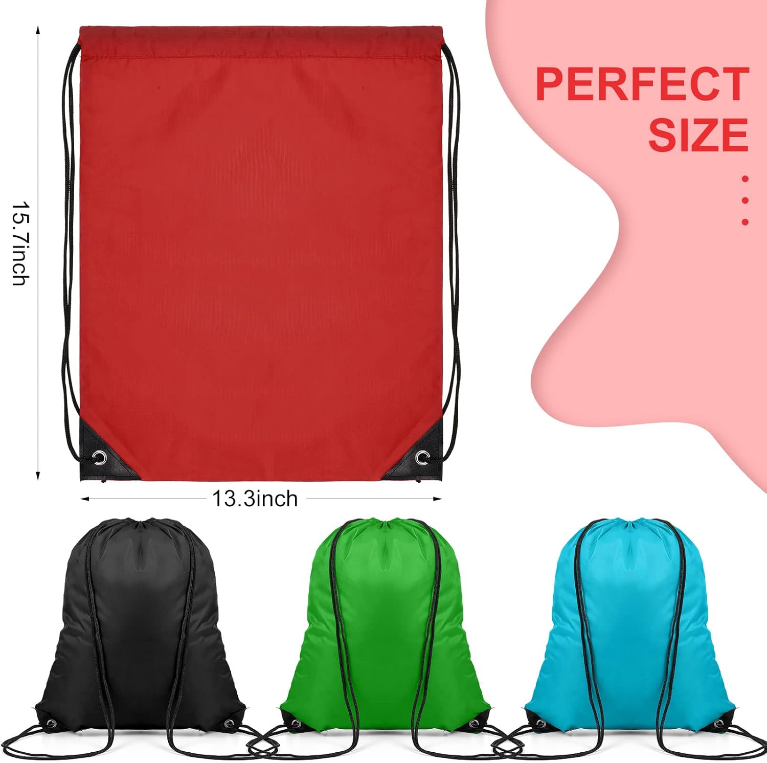 Shappy 100 Piece Drawstring Backpacks Waterproof Cinch Bags Multicolor Large Capacity