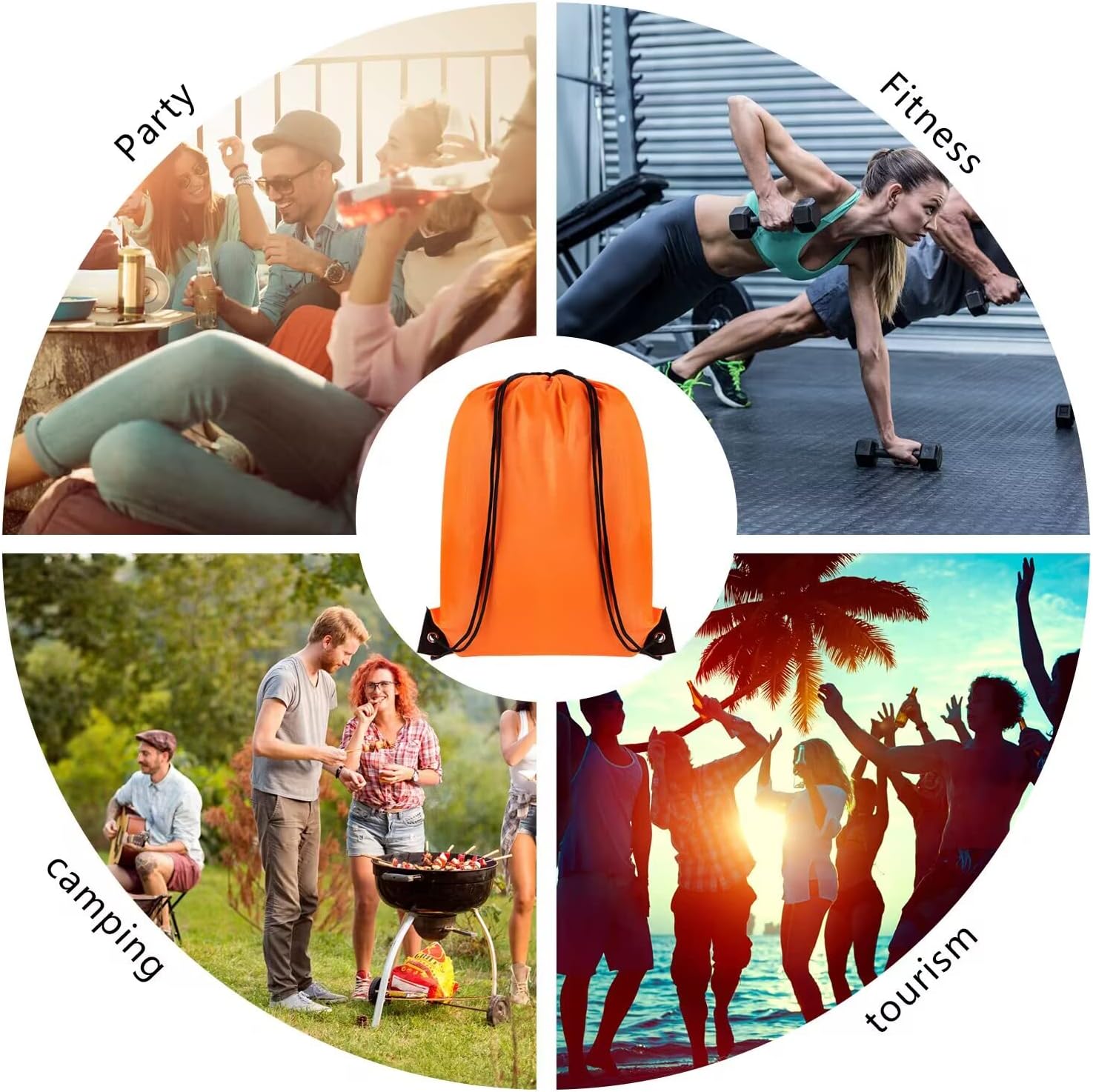 GoodtoU 24 Pcs Drawstring Bags Backpack Cinch Bag Sport Bag 6 Colors