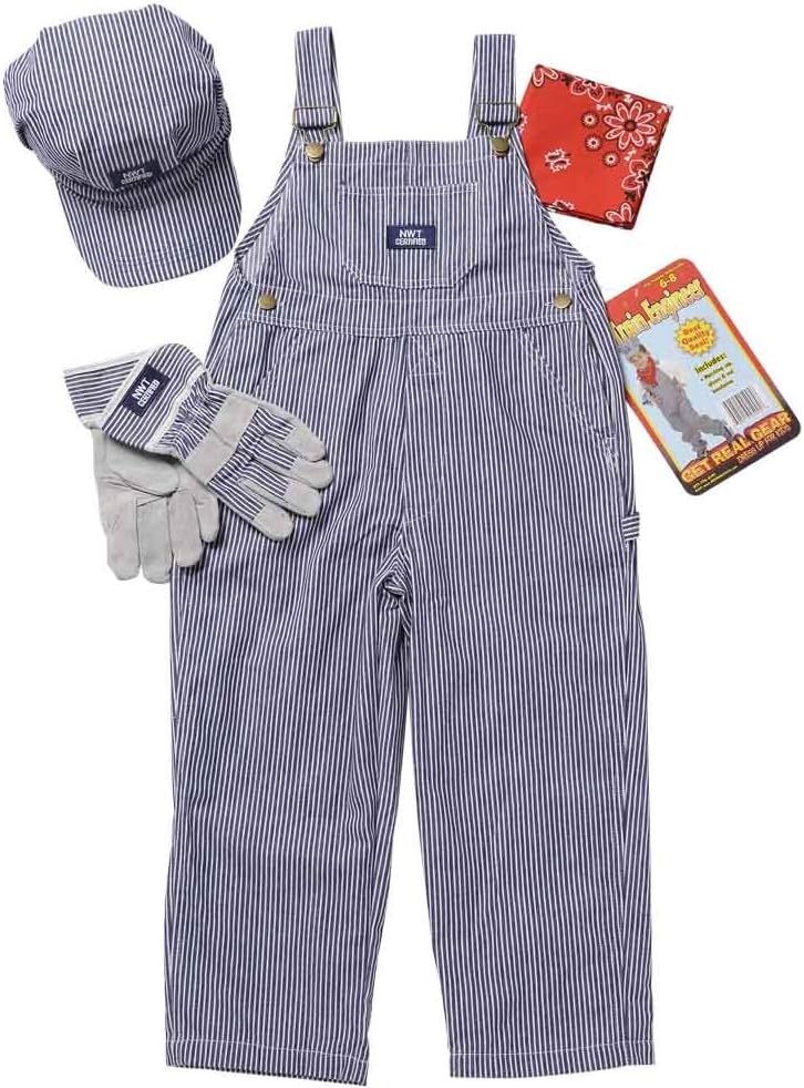 Aeromax Jr Train Engineer Suit with Cap and Accessories Size 6 8