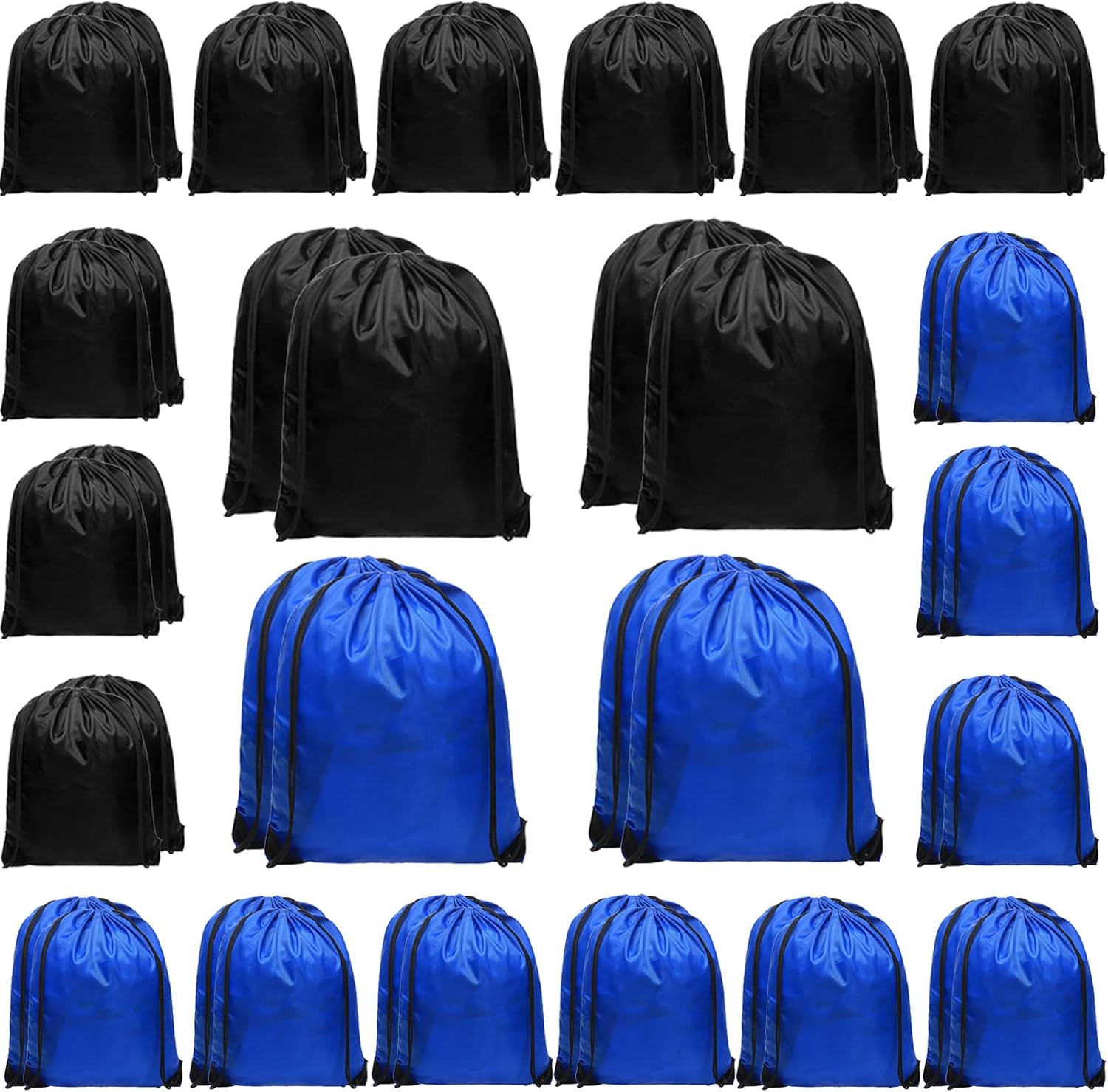 48-Pack Heavy-Duty Nylon Drawstring Backpacks for Gym and Sports Use