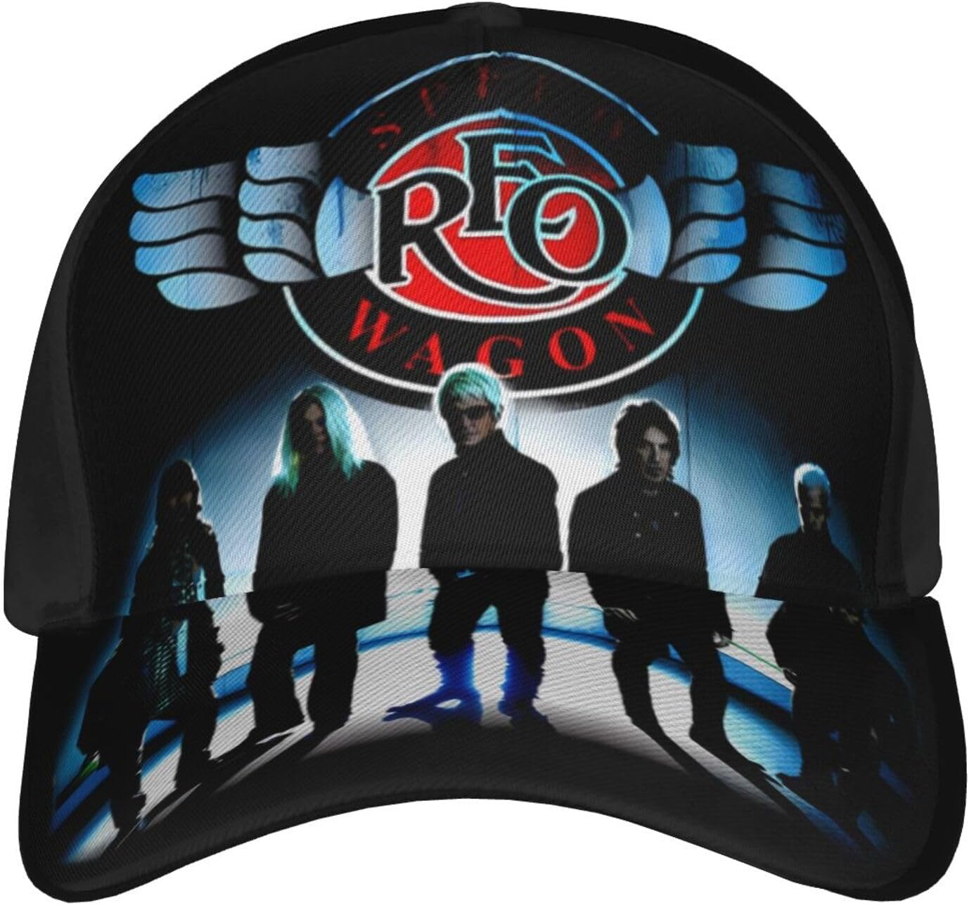 BESUCHER REO Rock Music Speedwagon Baseball Cap Adjustable Hat Casual Outdoor Sun Chapeau Unisex Black