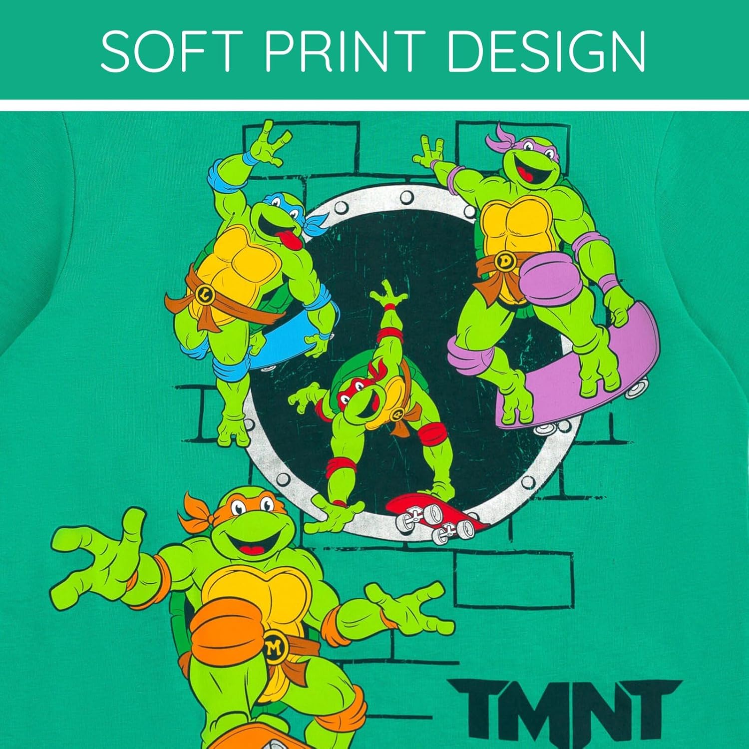 Nickelodeon Teenage Mutant Ninja Turtles T-Shirt and Mesh Shorts for Boys 2T-10-12