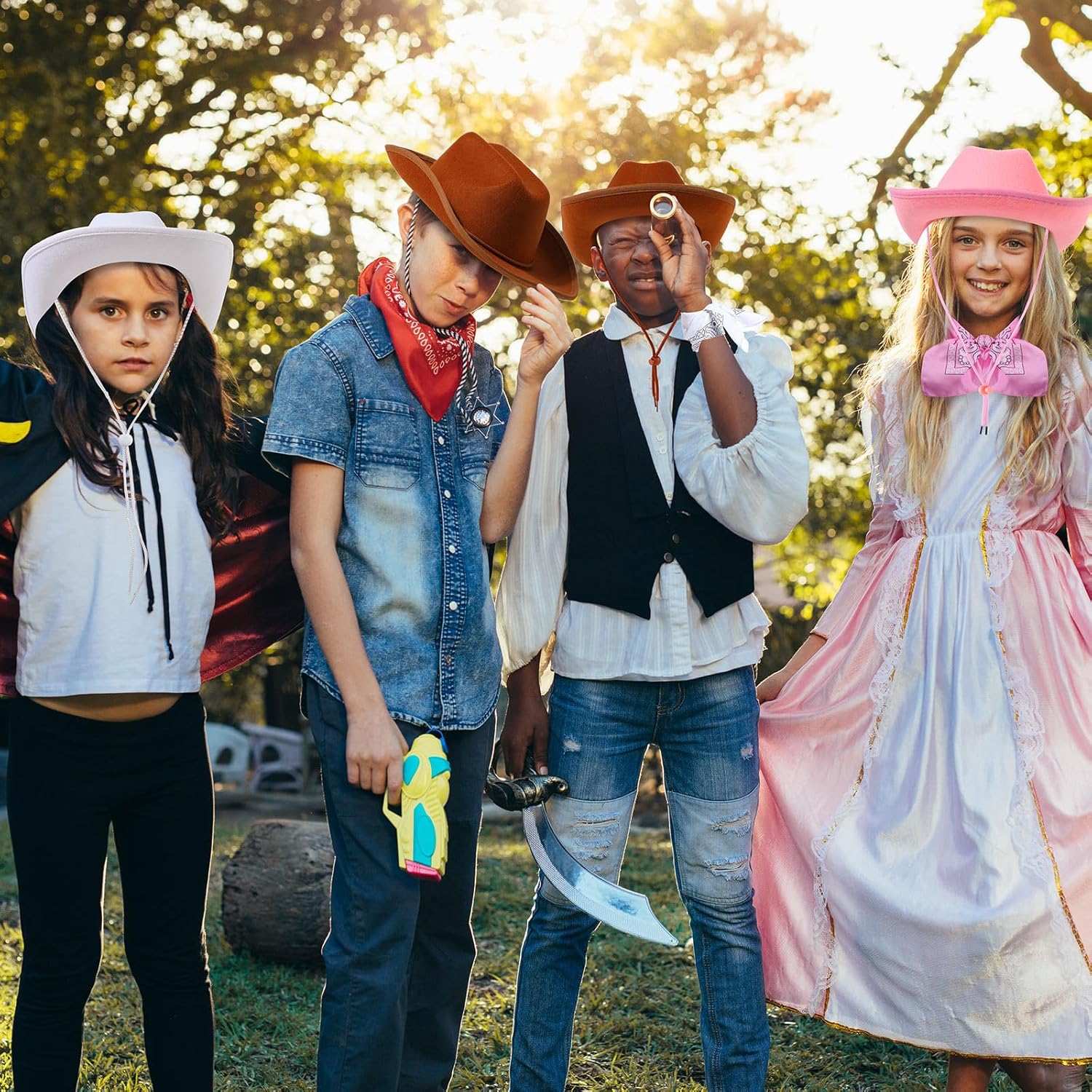 Unittype Kids Western Cowboy Hat Set 12 Pcs