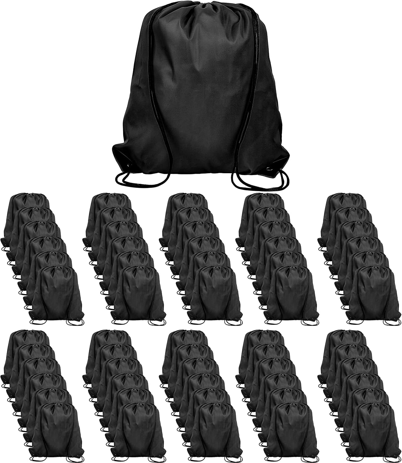 60 Pieces Drawstring Gym Backpack for Men Women Outdoor Sports Sackpack