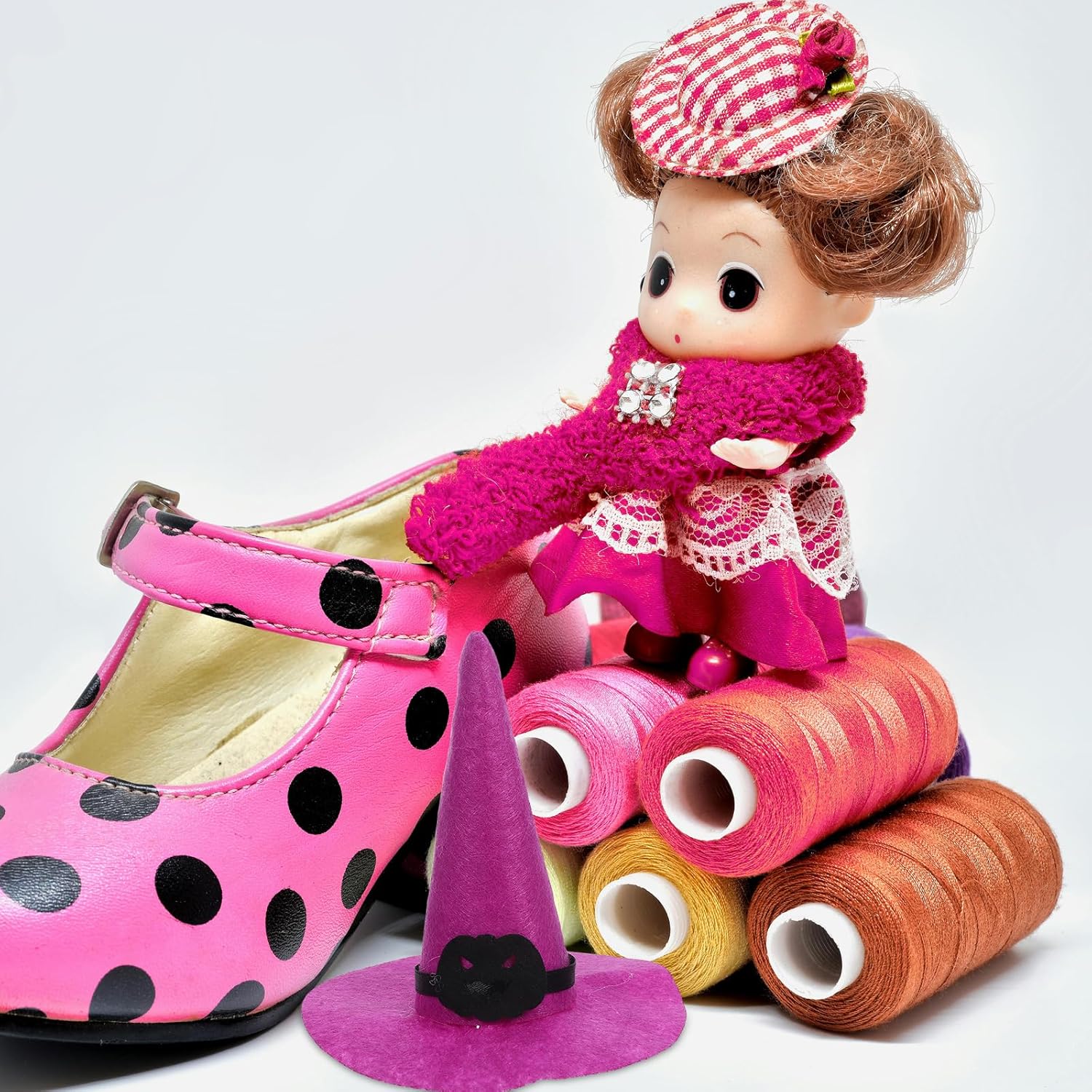 LUOZZY 6pcs Small Felt Witch Hats for Halloween DIY Decoration Costume Accessories