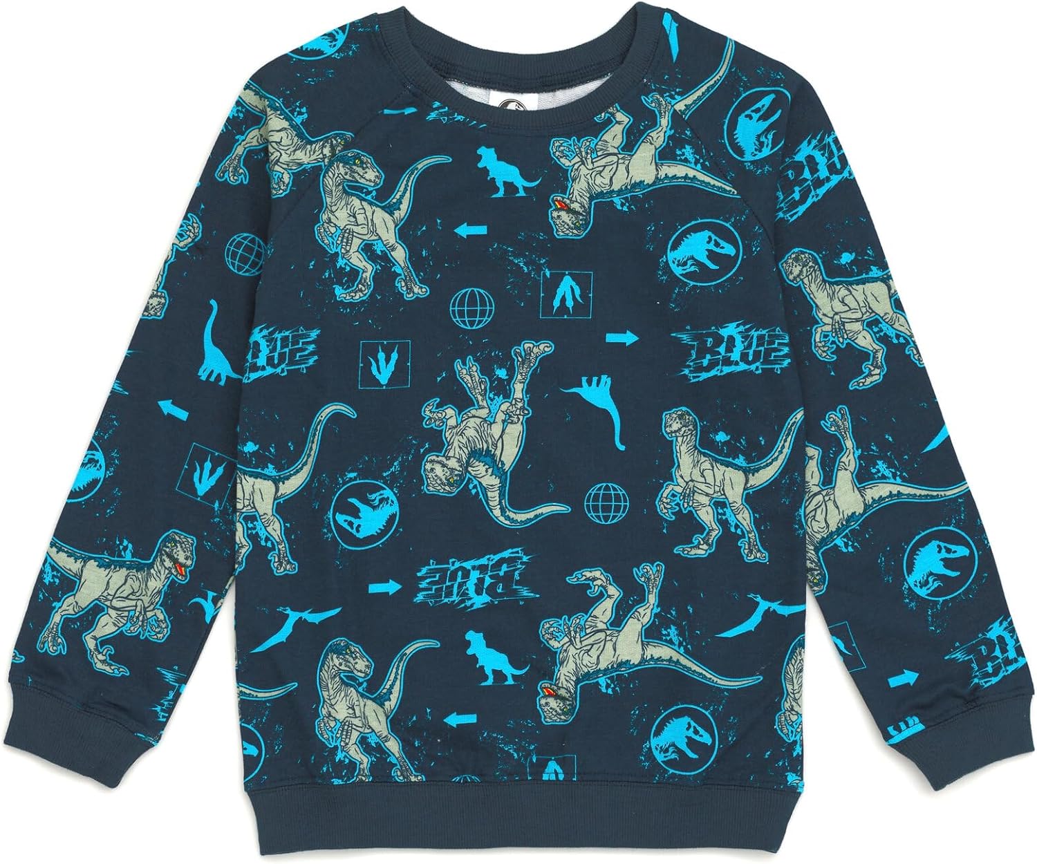 Jurassic World Blue Graphic Sweatshirt and Bike Shorts Set for Kids